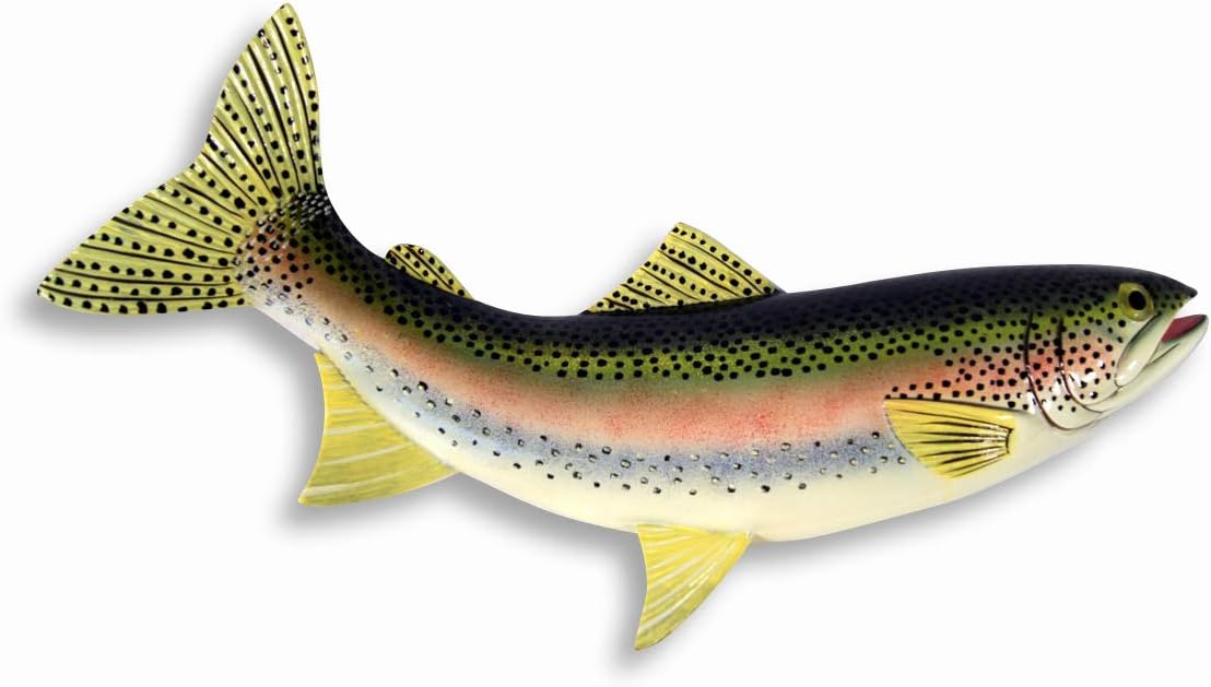 LX Hand Painted Rainbow Trout Replica Wall Mount Game Fish Decor Room Ornament Plaque 18"