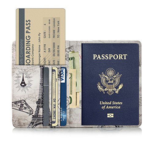 Epicgadget Rfid Blocking Premium Leather Passport Holder Travel Wallet Cover Case (Eiffel Tower) #TOP2