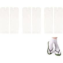 Lot De 3 Paires De Chaussettes Tabi Japonaises - Pour Tongs/sandales - Blanc Unisexe