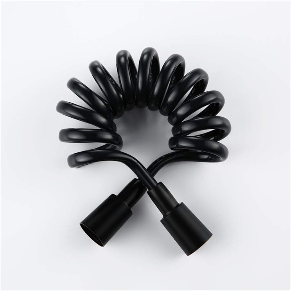 Manguera De Ducha Flexible De Estilo Negro con Resorte para Inodoro, Bidé Y Conexión De Manguera De 150 Cm.(D)