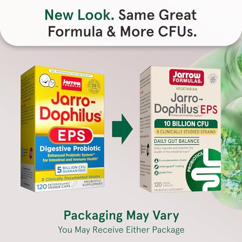 Image of Jarrow Formulas Jarro Dophilus Probiotics 10 Billion CFU - Probiotic Supplement Capsules for Digestive Health & Gut Health for Women and Men, 120 Veggie Capsules (Pack of 2)
