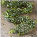 Factory Direct Craft Artificial Vinyl Cedar Garland with Faux Snow for Holiday, Christmas, Ski and Lodge Decorating