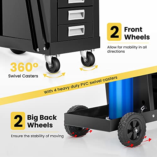 Vivohome VH687US Rolling Welding Cart With 4 Drawers Upgraded Wheels And Tank Storage thumb #5