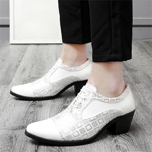 Men's Fashion Patent Leather Lace Up Chunky Heel Oxford Shoes Pointed Toe Versatile Style Non-Slip Comfort Derby Shoes for Office Work Prom Party Casual Daily Outings Dress Business4