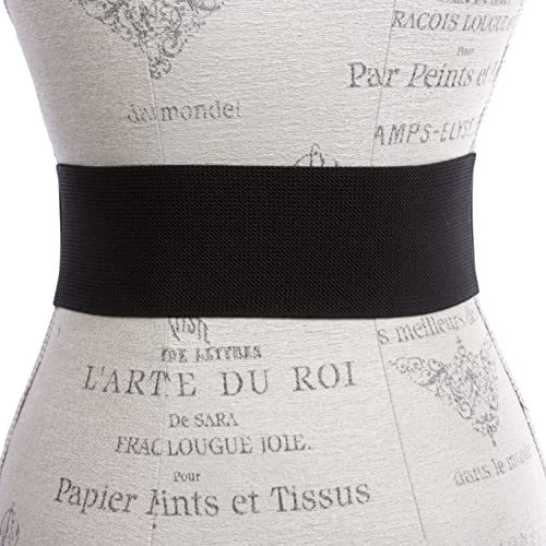 Women's 4" Wide High Waist Elastic Stretchy Studded Hook Belt3