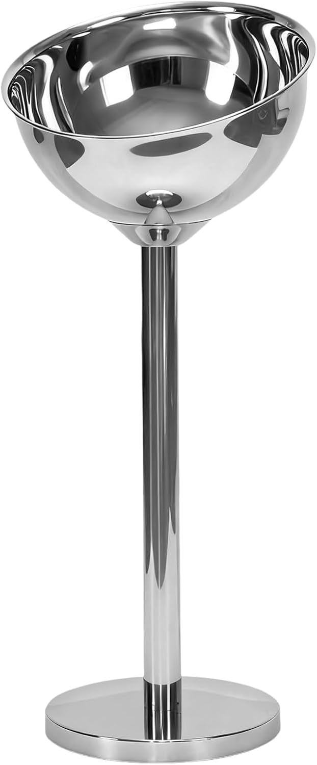 Stainless Steel Ice Bucket with Stand, 36" Silver Champagne Wine Chiller for Party, Bar & Home, Commercial Drink Cooler