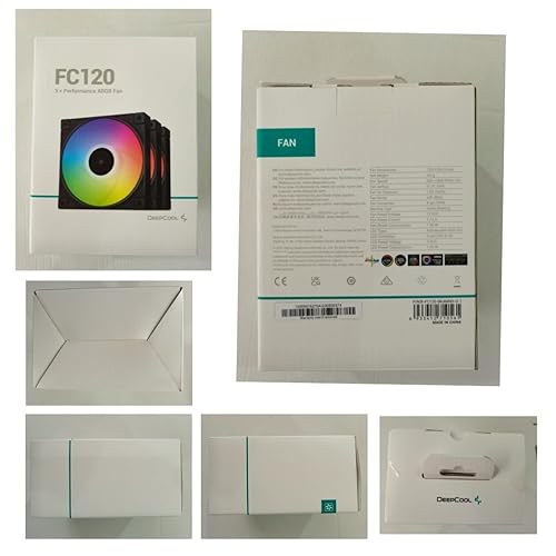 Miniatura 12 de DeepCool Ventiladores de PC FC120 3 en 1 cada uno de 4.724 in, 1800 RPM, 61.91 CFM, ventiladores de carcasa de computadora FDB, cadena margarita,