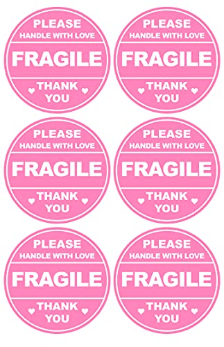 2 Inch 150Pcs Pink Fragile Handle With Love Labels Stickers Shipping Mailing Cartons Envelops Adhesive Labels-Poskornwel #TOP1