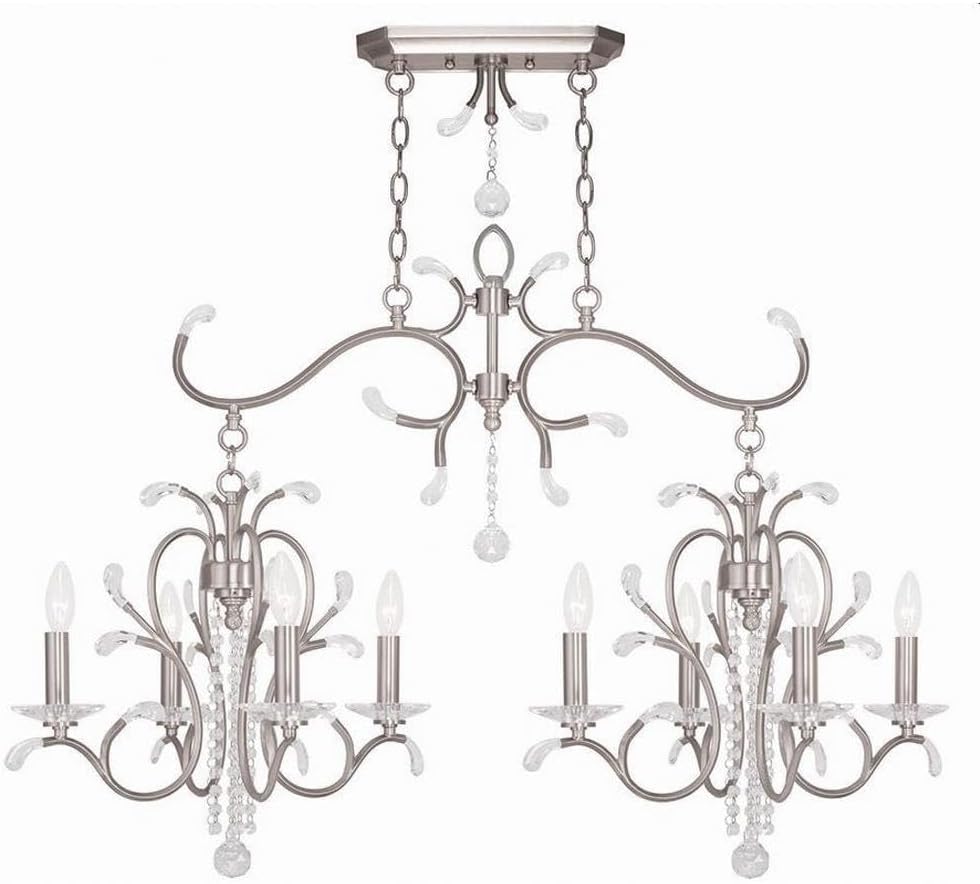 Livex Lighting 51007-91 Serafina 8 Light Island Chandelier, Brushed Nickel