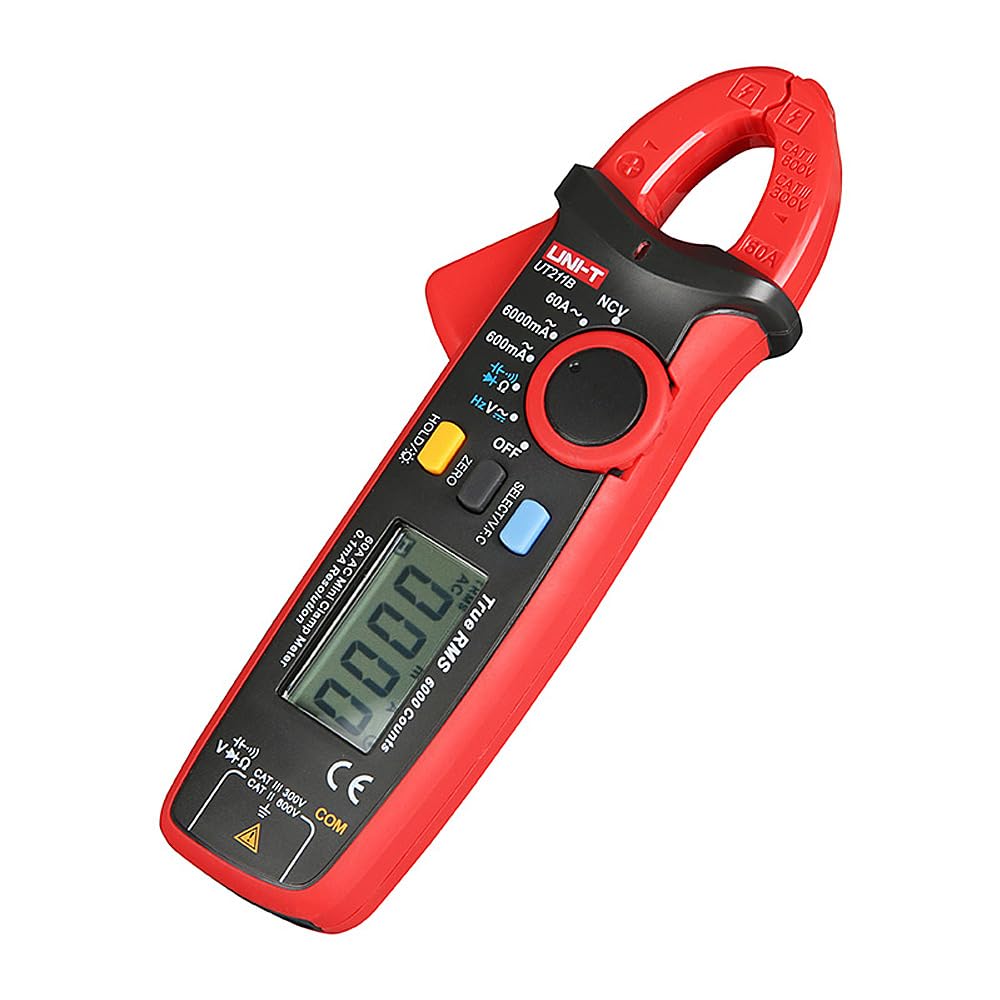 UNI-T AC/DC Digital Mini Clamp Meters 6000 Counts True RMS 60A Ammeter VFC/NCV/Resistance/Capacitance Test UT211B