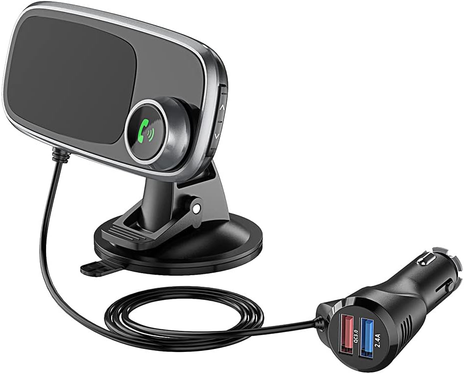 Bluetooth FM Transmitter, Wireless Radio Adapter Hands-Free Car Kit with CSR Intelligent Voice Control, 1.2kg Magnetic Bracket TF Card Mp3 Player Bluetooth FM Transmitter, Wireless Radio Adapter Hands-Free Car Kit with CSR Intelligent Voice Control, 1.2kg Magnetic Bracket TF Card Mp3 Player