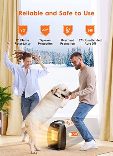 Givebest Space Heater For Indoor Use, Upgraded 1500W Fast Heating Electric Ceramic Heater With 4 Modes, Timer, Overheating & Tip-Over Protection, Etl Listed, Small Portable Heater For Room #TOP1