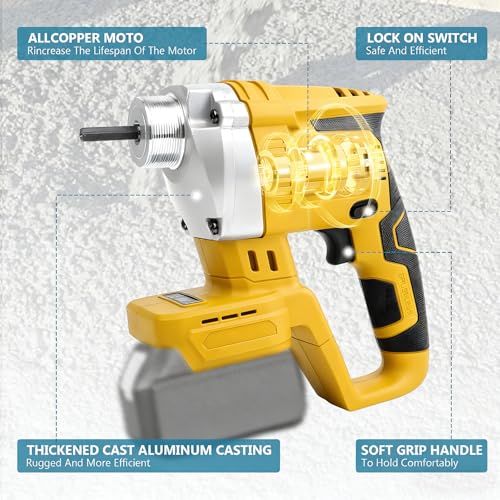 Noliven Electric Concrete Vibrating Tool Compatible with DeWALT 20V Battery, 600W Concrete Vibrating Tool with 6000 RPM, 3.8ft Shaft Rod, Portable Vibrarator Remove Bubble and Mix Concrete, No Battery by Noliven - Image 4
