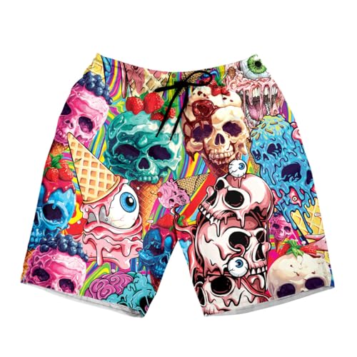 Funny Halloween Pumpkin Hawaiian Shorts for Men Spooky Holiday Beach Hawaiian Mens Shorts Gift for Men3
