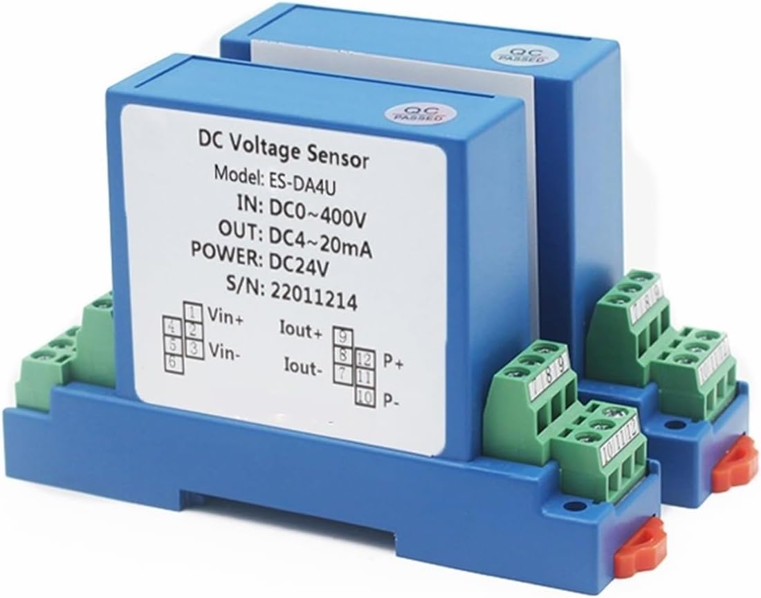 DC Voltage Transmitter Transducer 220V 380V 465V Input Voltage Sensor 4-20mA 0-5V 0-10V RS485 Output DC24V Power Supply(RS485 Output,DC 0-465V_DC12V PWR)
