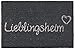 Produktbild Fussmatte Fußmatte Türfußmatte Fußabstreifer Fußabtreter Türmatte Motivfußmatte Kokos Kokosfussmatte mit Spruch Lieblingsheim Herz Grau fürTür und Eingangsbereich Rutschfester Vorleger 60 x 40 cm Groß