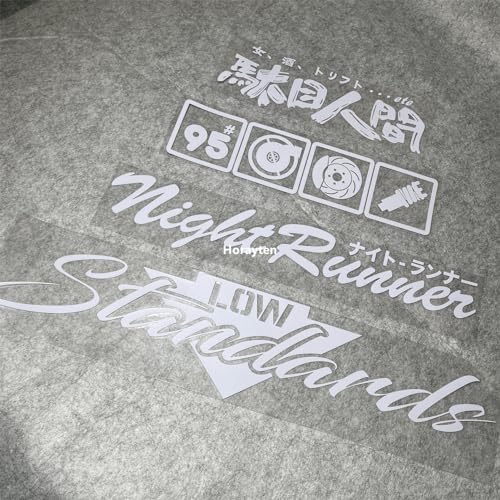 Image of Car Stickers for Night Runner Low Standards 95# Turbo Decal Auto Rear Windshield Window Tape 1 Set (White)