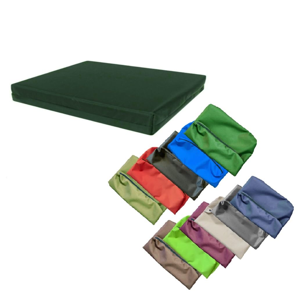 Goldstar 2" 5cm Thick Replacement Waterproof Seat Pad Cover Only For Rattan Chair Sofa Pad Outdoor Garden, 53 x 48 cm (21" x 19"), Bottle Green