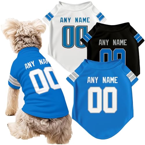 ANTKING Detroit Dog T-Shirt Jersey Style Pet Clothes Custom Name and Number Gifts