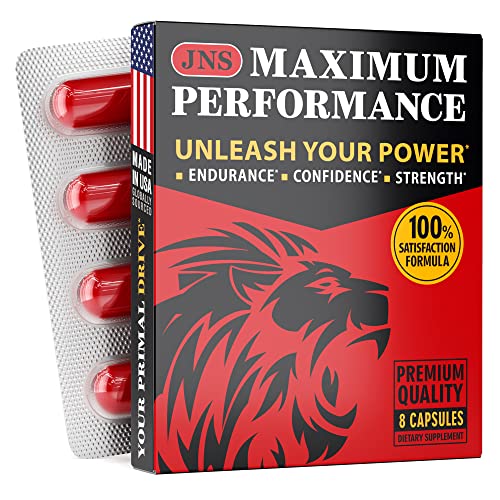 Testosterone Booster for Men - Horny Goat Weed for Men - Endurance & Nitric Oxide Booster - Muscle Gain - Stamina Increase & Blood Circulation - Made in The USA - 8 Capsules