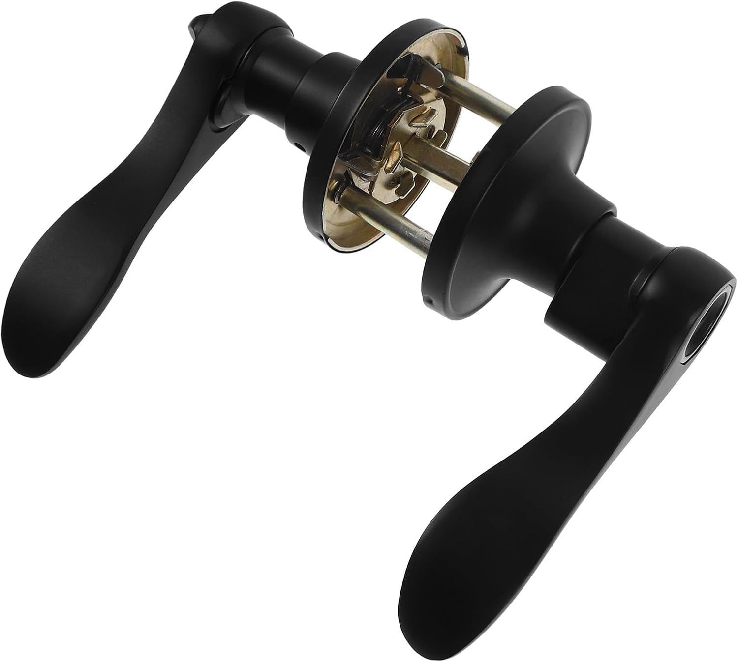 Interior Door Lever Lock Handle for Bedroom and Bathroom, Privacy Lockable Door Knob, Black Finish,