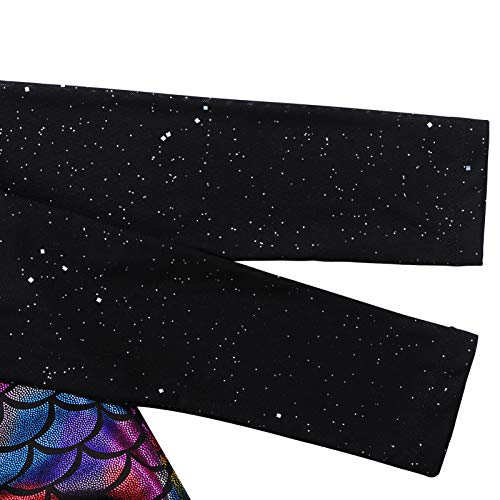 TFJH E Kids Collant de Ginástica Brilhante para Meninas, B Colorful Scale, 7-8Years