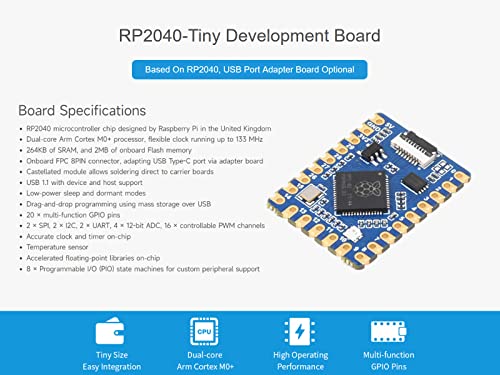 Waveshare RP2040 Development Board Based on Raspberry Pi RP2040 Microcontroller Chip Dual-Core Arm Processor - Image 2