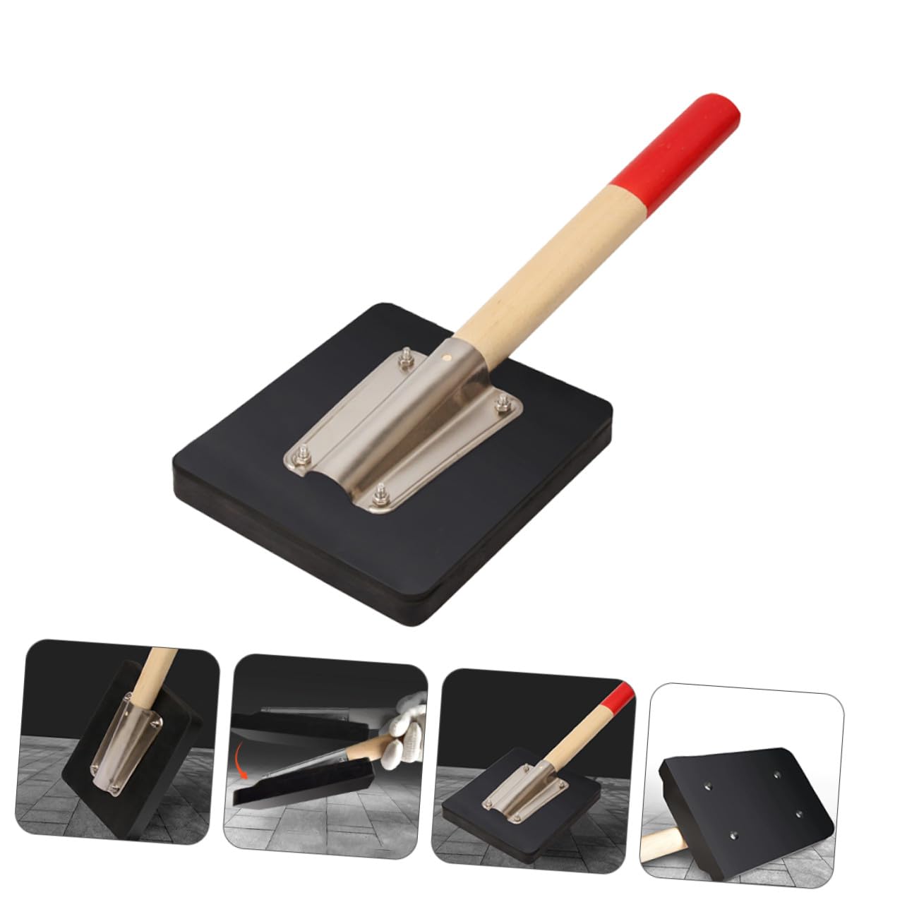 Gummihammer mit Holzgriff Schwarz, Runde Form für Pflasterarbeiten