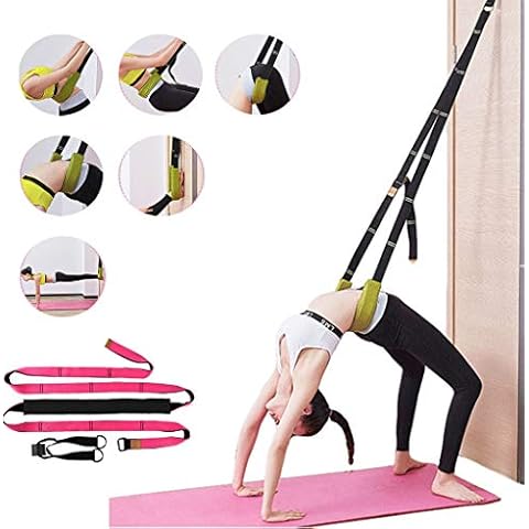Yoga Multi-purpose Waist Stretch Band-Door Flexibility Tensile Assist Trainer, Improve Back Waist Flexibility,Suitable for Fitness, Stretching , Dance, Yoga, Gymnastics, Cheerleading, Splits (Rose) Cover