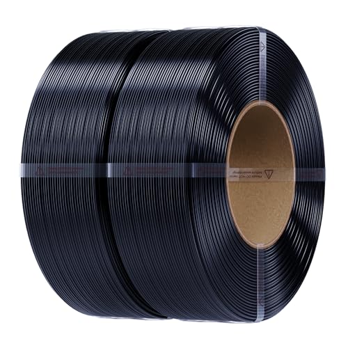 Creality PETG 3D Printer Filament Refill Bundle 2Kg, Spool-Free for Bambu Lab Reusable Spools, PETG Filament High Precision ±0.03mm, Odorless & Moistureproof, Black & Black 2*1kg Black & Bla
