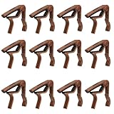 Capo 12 Pack Guitar Capo with Pick Holder for Acoustic and Electric Guitar, Ukelele, Bass, Banjo (rose wood)