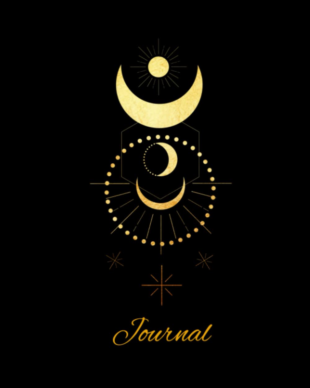 Sun Moon and Stars Journal: Lined Notebook Journal | 100 Pages | Astronomy Sun Moon + Stars (Astronomy Journal) 8"x10" Black and Gold