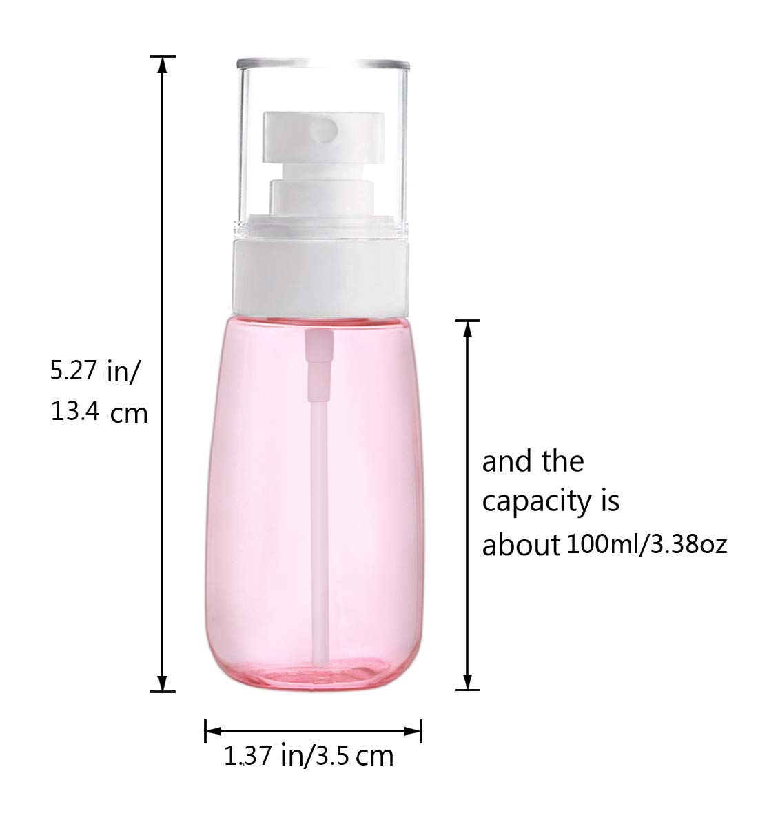 Spray Bottle Travel Size, Yebeauty 2PCS 100ml/3.3oz Empty Fine Mist Spray Bottle, Clear Refillable Travel Container for Cosmetic Perfume Skincare Makeup Lotion : Beauty & Personal Care