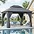 Aoxun Outdoor Gazebo for Patio 10x12, Metal Frame Canopy with Double Roofs, Heavy Duty Party Tent and Shelter with Mosquito Netting and Privacy Screen for Backyard, Lawn, Garden, Deck