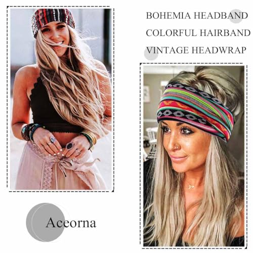 Aceorna FD038-20210513 Boho Headbands Wide Knot Hair Band Elastic Turban Head Band Stretch Twist Head Wraps Fashion Hair Accessories thumb #4