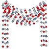 6 Pack Patriotic Star Streamers Garland Red White Blue Bunting Banner Paper Hanging Decorations for 4th of July American Independence Day Labor Day Holiday Memorial Day Party Supplies 50 Feet