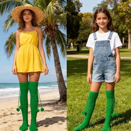 Image of YELAIVP Women's Thigh High Socks - Extra Long Cable Knit Over the Knee Socks and Leg Warmers