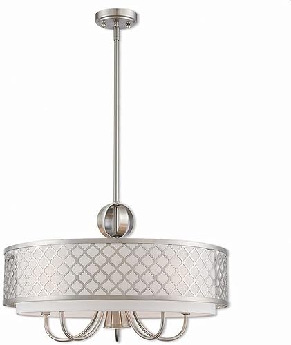 livex iluminación 41105Arabesque sola luz 24" Amplia exteriorLámpara de araña, de carga, Plateado, 60.00watts, 120.00 volts