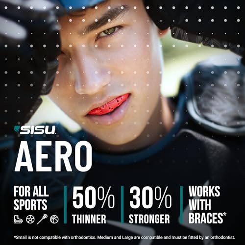 Image of SISU Aero Medium Mouthguard, Lucky Lavender - 30% Stronger Protection for Lacrosse, Football, Hockey, Roller Derby, Team Sports - Remoldable Up to 20 Times - Ultra Slim - Works for Braces - Non Toxic