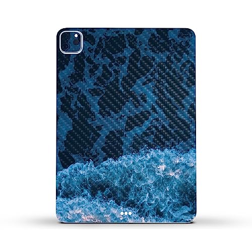 Image of MightySkins Carbon Fiber Skin Compatible with Apple iPad Pro 11 inch M2 4th Gen (2022) Full Wrap Kit - Ocean Waves | Protective, Durable Textured Carbon Fiber Finish | Easy to Apply | Made in The USA