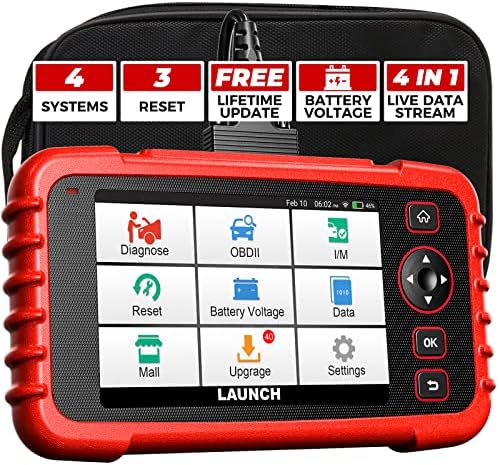 LAUNCH OBD2 Scanner CRP123X Car Scanner, 2023 Lifetime Free Update Diagnostic Scan Tool with 3 Reset SAS/Throttle/Oil Reset, ABS SRS Transmission Car Check Engine Code Reader,AUTO VIN,Battery Test