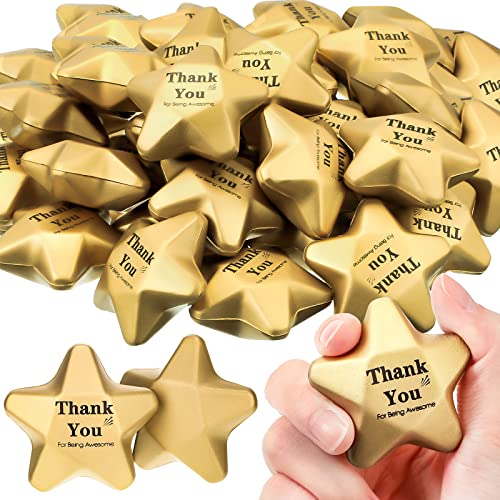 Deekin 36 Pcs Star Foam Balls Relief Toys Bulk, Thank You, 1.6 Inch