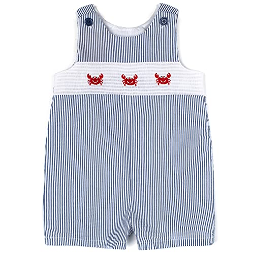 Good Lad Newborn Infant Boys Crab Smocked Shortall (3-6M)