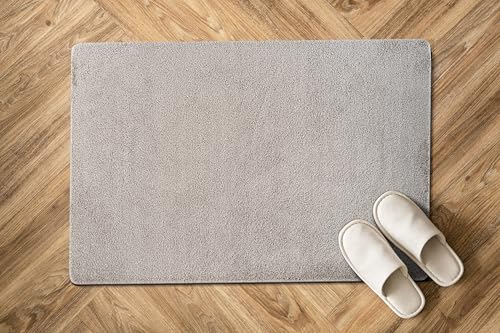 Luul Home Non Slip Solid Area Rug Gray 2x3 Rubber Back Soft Doormat Rugs for Living Room Kitchen Bedroom and Hallway Stain Resistant Washable Easy Cleaning Non Shedding Carpet Gray 2 x 3