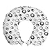ABAKUHAUS geometrico Circle Cuscino da Viaggio, Rounds minimalista, Accessorio in Schiuma di Memoria per Viaggio, 30 cm x 30 cm, Nero bianco