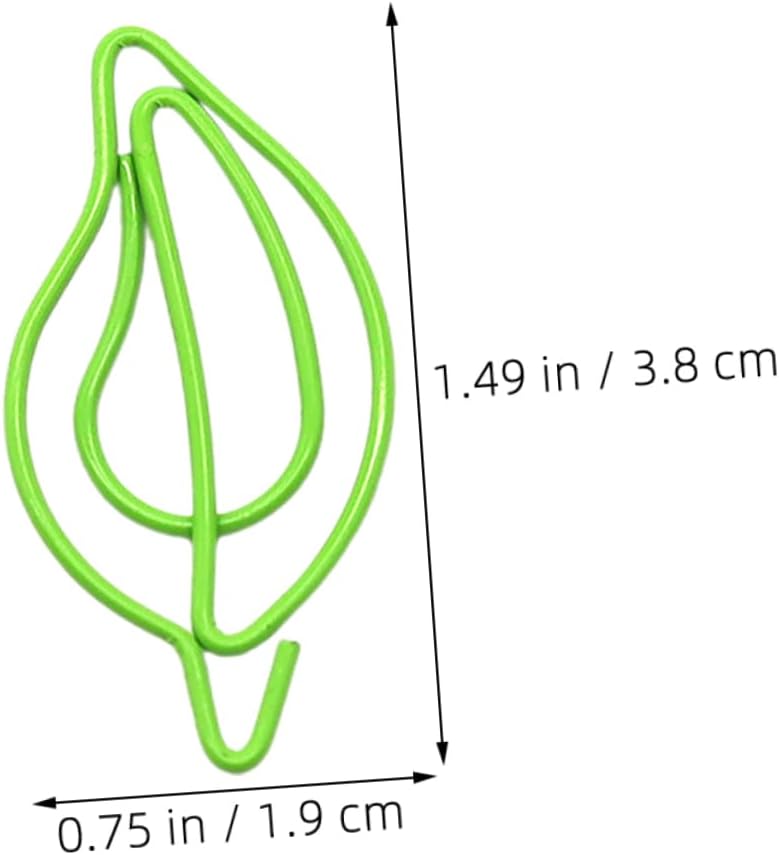 50pcs Leaf Shaped Paper Clips Aesthetic Decor for Office Organization Unique Memo Clips for Document Fixing Versatile Stationery Supplies