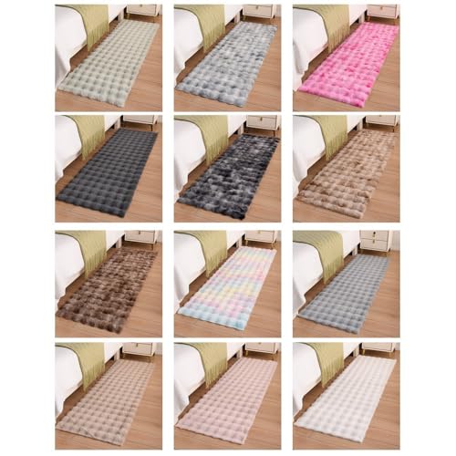 Tapis de canapé en fourrure synthétique et descente de lit douce blanche - 5