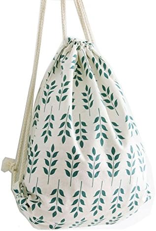 DANUC Gym Sack Bag Drawstring Backpack Sport Bag for Men & Women School Travel Backpack for Teens College Girls Sackpack (Leaves)