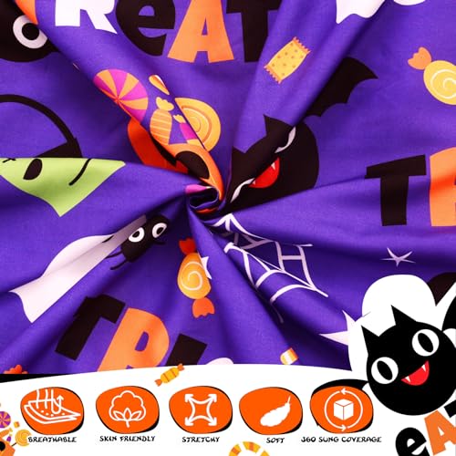 Image of Cloele Halloween Pumpkin Crib Sheet Ghost Fitted Sheet for Boys Girls - Spider Baby Nursery Sheet Cozy Bed Sheet for Standard Crib and Toddler Mattresses - Purple Crib Mattress Infant Toddler Sheet