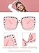 Frienda 2 Pieces Oversize Square Sparkling Sunglasses Retro Thick Frame Sunglasses for Women(Clear Pink, Black)